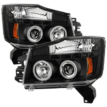 Nissan Titan 04-14 / Nissan Armada 04-07 Strålkastare Projektor LED (Utbytbara LEDs) - Svarta Spyder Auto